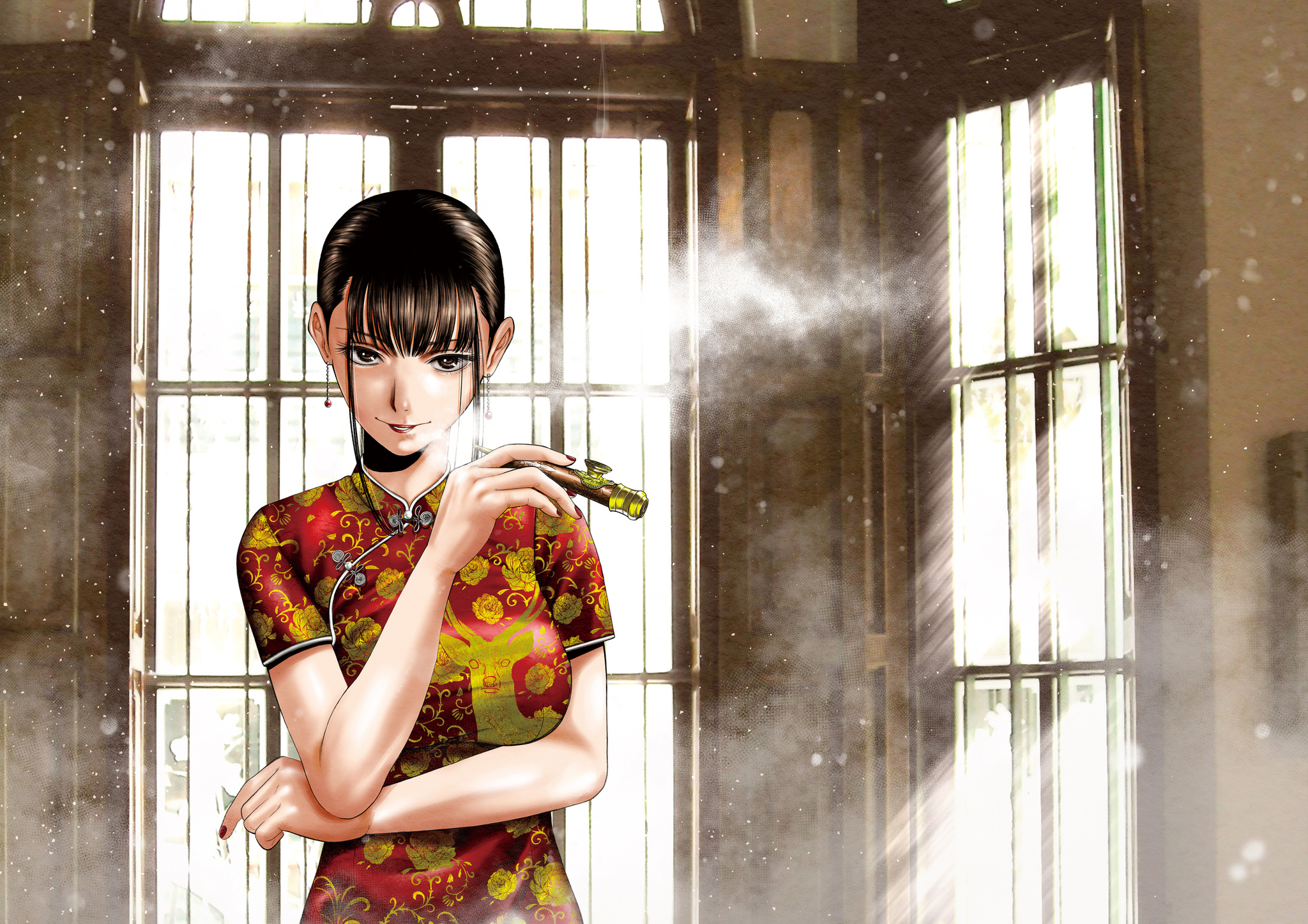 Illustration officielle de reprise de Manchuria Opium Squad, dessinée par Tsurushima